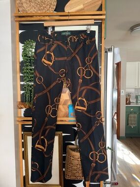 LRL Lauren Jeans Co Ralph Lauren Equestrian Horsebit Bridle Print Skinny Jeans